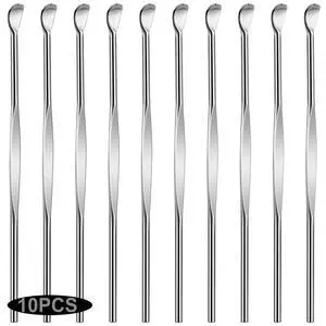 10pcs Silver Metal Ear Pick Spoon Curette Earwax Remover Tool with Hanging Key Pendant 10pcs Silver Metal Ear Pick Spoon Curette Earwax Remover Tool with Hanging Key Pendant