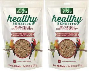 Wild Harvest Healthy Benefits Molting Supplement 7.5 Oz, Pack of 2, for All Birds Wild Harvest Healthy Benefits Molting Supplement 7.5 Oz, Pack of 2, for All Birds
