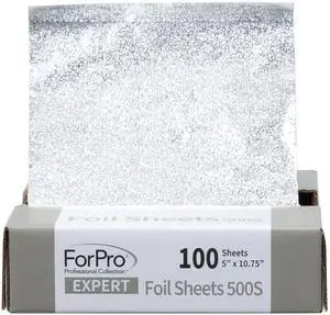 ForPro Expert Embossed Foil Sheets 500S, Aluminum Hair Foils, Food Safe, Pop-Up Dispenser, 5" W x 10.75" L, 100-Count ForPro Expert Embossed Foil Sheets 500S, Aluminum Hair Foils, Food Safe, Pop-Up Dispenser, 5" W x 10.75" L, 100-Count