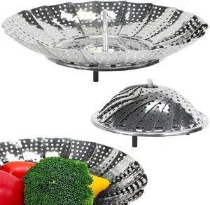 Chef Craft Classic Steamer Basket, 6in Diameter 9.5in Expanded, Stainless Steel Chef Craft Classic Steamer Basket, 6in Diameter 9.5in Expanded, Stainless Steel