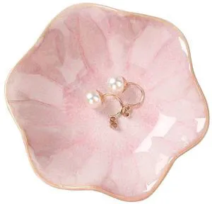 Binoster Ceramic Leaf Jewelry Dish, Pink Key Tray, Small Ring Dish, Trinket Tray, Modern Nightstand Decor Binoster Ceramic Leaf Jewelry Dish, Pink Key Tray, Small Ring Dish, Trinket Tray, Modern Nightstand Decor