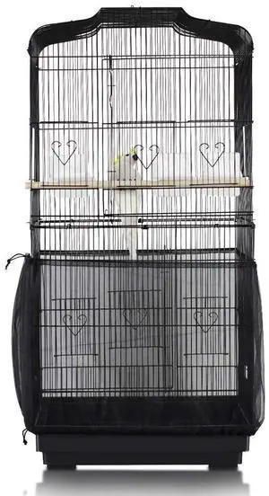 ASOCEA Universal Bird Cage Seed Catcher Cover Skirt, Adjustable Nylon Mesh, for Round Square Cages, Prevent Scatter, Black 78.7Inch (Birdcage Not Included) ASOCEA Universal Bird Cage Seed Catcher Cover Skirt, Adjustable Nylon Mesh, for Round Square Cages, Prevent Scatter, Black 78.7Inch (Birdcage Not Included)