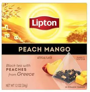 Lipton Black Tea Peach Mango Pyramid Tea Bags, 20 Count Lipton Black Tea Peach Mango Pyramid Tea Bags, 20 Count