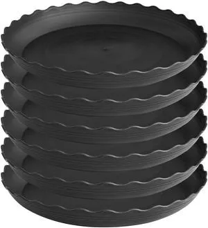 6-Pack 6-Inch Heavy Duty Plastic Plant Trays, No Drainage Holes, Indoor, Black 6-Pack 6-Inch Heavy Duty Plastic Plant Trays, No Drainage Holes, Indoor, Black