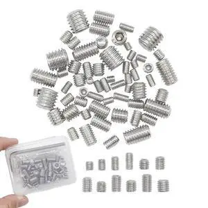 Set Screws M3 M4 M5 M6 M8, 60pcs, Allen Head Grub Screws, Stainless Steel, 12 Sizes for Home Repair, Door Lock, Furniture, Electronics, DIY, Fixtures Set Screws M3 M4 M5 M6 M8, 60pcs, Allen Head Grub Screws, Stainless Steel, 12 Sizes for Home Repair, Door Lock, Furniture, Electronics, DIY, Fixtures