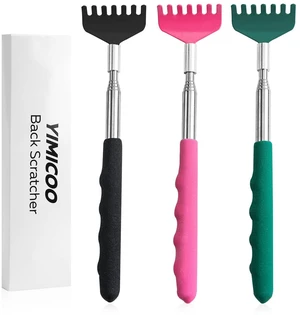 YIMICOO 3 Pack Retractable Telescopic Back Scratcher, Stainless Steel, with Rubber Handle, for Adults YIMICOO 3 Pack Retractable Telescopic Back Scratcher, Stainless Steel, with Rubber Handle, for Adults