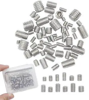60-Piece Hex Socket Head Cap Screws and Grub Screws Assortment M3 M4 M5 M6 M8 Stainless Steel 12 Sizes for Home Repair Door Lock Installation Furniture Repair Electronics 60-Piece Hex Socket Head Cap Screws and Grub Screws Assortment M3 M4 M5 M6 M8 Stainless Steel 12 Sizes for Home Repair Door Lock Installation Furniture Repair Electronics