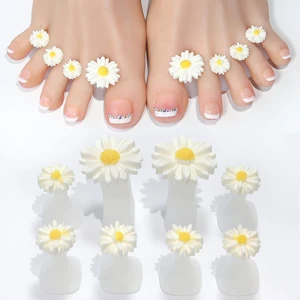 8pcs Daisy Toe Separators Silicone for Pedicure Nail Art Tools, White 8pcs Daisy Toe Separators Silicone for Pedicure Nail Art Tools, White