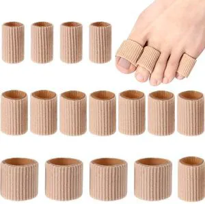 Blulu 16 Pcs Soft Gel Toe Cushion Tube Sleeves Corn Pad Protectors, Brown Blulu 16 Pcs Soft Gel Toe Cushion Tube Sleeves Corn Pad Protectors, Brown