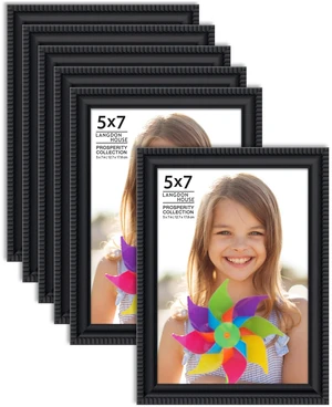 Langdon House 5x7 Picture Frames Black 6 Pack Contemporary Frame Set Wall Mount or Table Top Prosperity Collection Langdon House 5x7 Picture Frames Black 6 Pack Contemporary Frame Set Wall Mount or Table Top Prosperity Collection