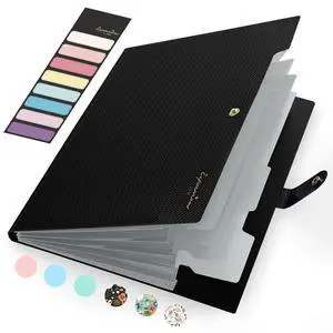 Sooez Accordion File Organizer, Expanding File Folder, 5 Pocket, with Labels Sooez Accordion File Organizer, Expanding File Folder, 5 Pocket, with Labels