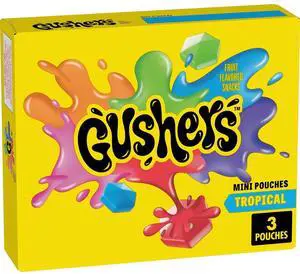 Gushers Tropical Fruit Snacks Mini Pouches 3ct 1.32oz Gushers Tropical Fruit Snacks Mini Pouches 3ct 1.32oz