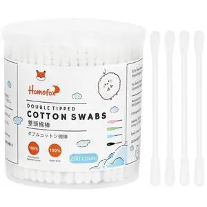 Organic Cotton Swabs 200 Count Double Side Tightly Wrapped Cotton Tips Paper Stick Soft Gentle Lint-Free Cruelty-Free Round & Spiral White Organic Cotton Swabs 200 Count Double Side Tightly Wrapped Cotton Tips Paper Stick Soft Gentle Lint-Free Cruelty-Free Round & Spiral White