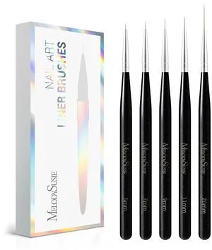 MelodySusie Nail Art Liner Brushes 5Pcs Sizes 5/7/9/11/20mm MelodySusie Nail Art Liner Brushes 5Pcs Sizes 5/7/9/11/20mm