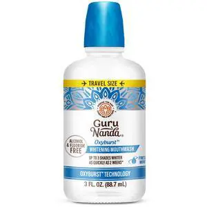 GuruNanda Travel Mouthwash Teeth Whitening with Hydrogen Peroxide Mint 3oz GuruNanda Travel Mouthwash Teeth Whitening with Hydrogen Peroxide Mint 3oz