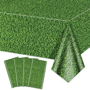 4Pcs Green Grass Field Rectangular Tablecloths, 86.6"x51.2", for Jungle Woodland Golf Soccer Football Sports Party 4Pcs Green Grass Field Rectangular Tablecloths, 86.6"x51.2", for Jungle Woodland Golf Soccer Football Sports Party