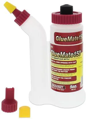 Milescraft 5222 Glue Mate Precision Wood Glue Bottle, 150ml (5oz), Anti-Drip, Dowel and Biscuit Tips Included, Easy Flow Multi-Chamber Design, Ideal for Woodworking Milescraft 5222 Glue Mate Precision Wood Glue Bottle, 150ml (5oz), Anti-Drip, Dowel and Biscuit Tips Included, Easy Flow Multi-Chamber Design, Ideal for Woodworking