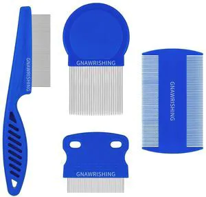 4-Pack Stainless Steel Flea Comb for Dogs & Cats Pet Grooming Set 4-Pack Stainless Steel Flea Comb for Dogs & Cats Pet Grooming Set