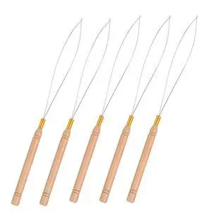 Hair Extension Loop Needle Threader for Micro Nano Rings, 5 Pcs Hair Extension Loop Needle Threader for Micro Nano Rings, 5 Pcs