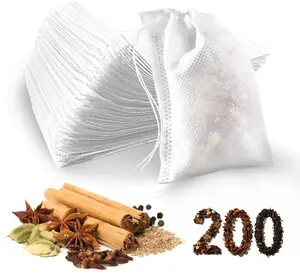 200Pcs Disposable Tea Filter Bags with Drawstring, Safe Natural Materials, for Loose Leaf Tea, Spices, Herbs, 3.54x2.75in 200Pcs Disposable Tea Filter Bags with Drawstring, Safe Natural Materials, for Loose Leaf Tea, Spices, Herbs, 3.54x2.75in
