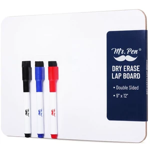 Mr. Pen Small Dry Erase Lapboard, 9x12 Inches, 3 Markers Mr. Pen Small Dry Erase Lapboard, 9x12 Inches, 3 Markers