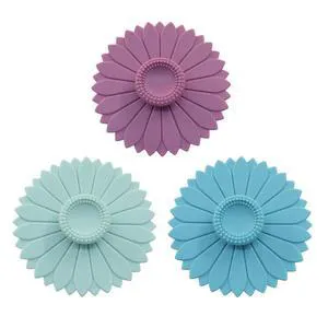 Hitefu Sunflower Silicone Cup Covers, Multicolored, Set of 3 Hitefu Sunflower Silicone Cup Covers, Multicolored, Set of 3