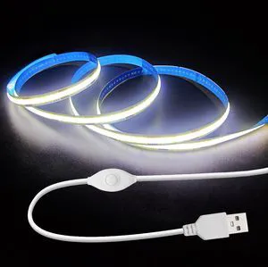 ZSLAIFU 5V USB White Dimmable COB LED Strip Light, 3.28FT, High Brightness, for Display Cabinet, Living Room, TV Lights ZSLAIFU 5V USB White Dimmable COB LED Strip Light, 3.28FT, High Brightness, for Display Cabinet, Living Room, TV Lights