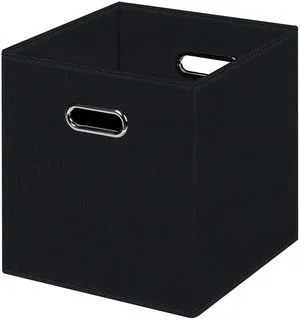 Black Fabric Foldable Storage Cubes Bins with Dual Handles for Home Organizer Black Fabric Foldable Storage Cubes Bins with Dual Handles for Home Organizer