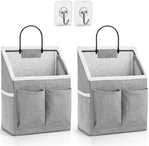 Kanrichu 2pcs Wall Hanging Storage Baskets, Over the Door Organizer, Wall File Organizer, RV Storage, for Bedroom Office Camper, Gray-Upgraded Kanrichu 2pcs Wall Hanging Storage Baskets, Over the Door Organizer, Wall File Organizer, RV Storage, for Bedroom Office Camper, Gray-Upgraded