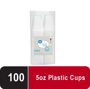 Great Value 5oz Clear All Purpose Disposable Plastic Cups, 100 Count Great Value 5oz Clear All Purpose Disposable Plastic Cups, 100 Count