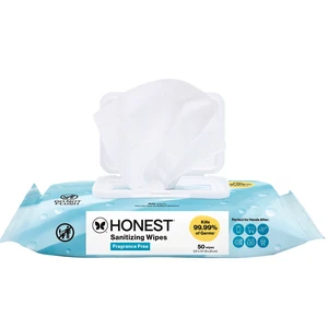 The Honest Company Sanitizing Alcohol Wipes, Fragrance Free, Antibacterial with Aloe, Kills 99.99% of Germs, 50 Count The Honest Company Sanitizing Alcohol Wipes, Fragrance Free, Antibacterial with Aloe, Kills 99.99% of Germs, 50 Count