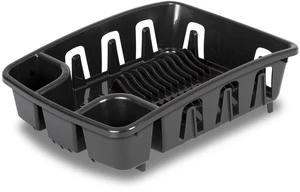Sterilite DrainRack, All-in-One Dishrack and Drainboard, Inclined Base for Draining, Black Sterilite DrainRack, All-in-One Dishrack and Drainboard, Inclined Base for Draining, Black