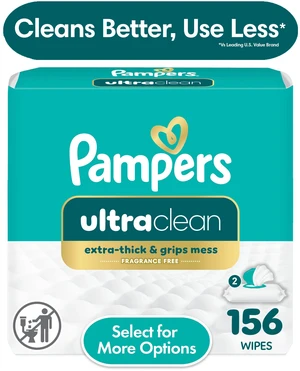 Pampers Ultra Clean Baby Wipes, 2-Pack 156 Wipes Pampers Ultra Clean Baby Wipes, 2-Pack 156 Wipes