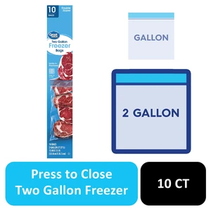 Great Value 2 Gallon Double Zipper Freezer Bag, 10 Count Great Value 2 Gallon Double Zipper Freezer Bag, 10 Count