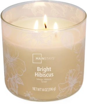 Mainstays 3-Wick Ombre Wrap Bright Hibiscus Scented Candle, 14oz Mainstays 3-Wick Ombre Wrap Bright Hibiscus Scented Candle, 14oz