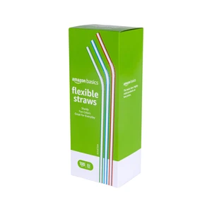 Amazon Basics Striped Plastic Flex Straws, 7.5", BPA Free, Food-Safe, Assorted Colors, 100 Count Amazon Basics Striped Plastic Flex Straws, 7.5", BPA Free, Food-Safe, Assorted Colors, 100 Count