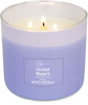 Mainstays 3-Wick Textured Wrapped Orchid Waters Candle 14 Ounce Mainstays 3-Wick Textured Wrapped Orchid Waters Candle 14 Ounce