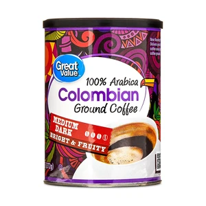Great Value Colombian Roast Ground Coffee, Naturally Caffeinated, 9.6oz Canister Great Value Colombian Roast Ground Coffee, Naturally Caffeinated, 9.6oz Canister