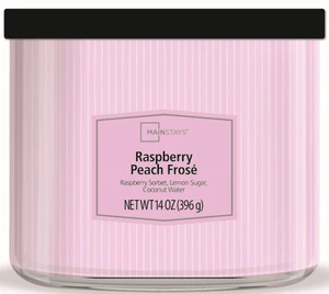 Mainstays 3-Wick Raspberry Peach Frose Candle with Textured Wrap, 14oz Mainstays 3-Wick Raspberry Peach Frose Candle with Textured Wrap, 14oz