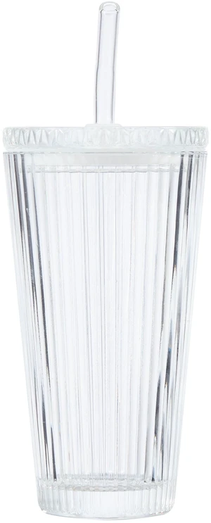 Better Homes & Gardens 21oz Ribbed Glass Tumbler with Glass Lid and Straw Better Homes & Gardens 21oz Ribbed Glass Tumbler with Glass Lid and Straw
