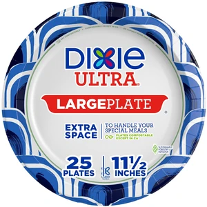 Dixie Ultra Heavy Duty Paper Plates, 11-Inch Large, 25 Count, 3X Stronger Dixie Ultra Heavy Duty Paper Plates, 11-Inch Large, 25 Count, 3X Stronger