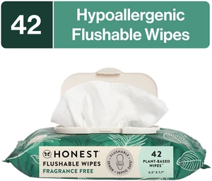 The Honest Company Flushable Wipes for Adults, Fragrance Free and Hypoallergenic, Tropical Leaves, 42 Count The Honest Company Flushable Wipes for Adults, Fragrance Free and Hypoallergenic, Tropical Leaves, 42 Count