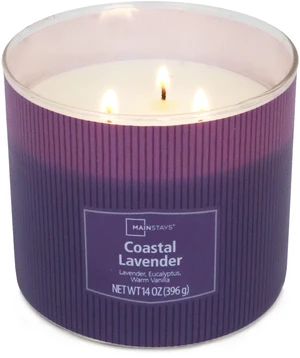 Mainstays Coastal Lavender 3-Wick Decorative Wrap Candle, 14oz Mainstays Coastal Lavender 3-Wick Decorative Wrap Candle, 14oz