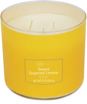 Mainstays 3-Wick Sweet Sugared Lemon Textured Wrap Candle, 14 oz Mainstays 3-Wick Sweet Sugared Lemon Textured Wrap Candle, 14 oz
