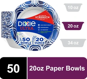 Dixie Ultra Disposable Paper Bowls 20oz Multi-Color 50 Count Dixie Ultra Disposable Paper Bowls 20oz Multi-Color 50 Count