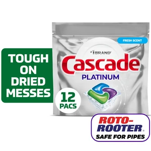 Cascade Platinum Dishwasher Pods, Fresh, 12 Count Cascade Platinum Dishwasher Pods, Fresh, 12 Count