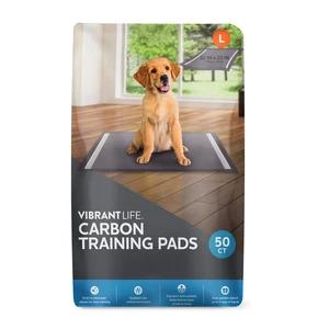 Vibrant Life Charcoal Large Training Pads for Dogs and Puppies, Odor Control, Super Absorbent, Leak Proof, Fast Dry, 22in x 22in, 50 Count Vibrant Life Charcoal Large Training Pads for Dogs and Puppies, Odor Control, Super Absorbent, Leak Proof, Fast Dry, 22in x 22in, 50 Count
