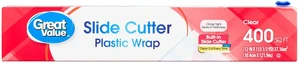 400 sq ft Great Value Slide Cutter Plastic Wrap 400 sq ft Great Value Slide Cutter Plastic Wrap