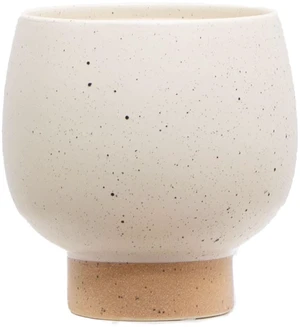 Mainstays 5.5 in Cream Speckle Ceramic Indoor Planter with Tan Base Mainstays 5.5 in Cream Speckle Ceramic Indoor Planter with Tan Base