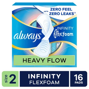 Always Infinity FlexFoam Pads, Size 2, Heavy, Wings, Unscented, 16 Count Always Infinity FlexFoam Pads, Size 2, Heavy, Wings, Unscented, 16 Count